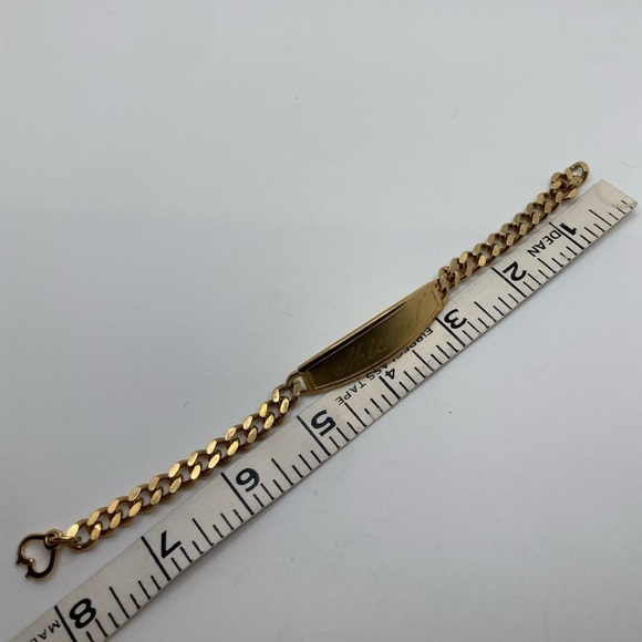 Vtg Gold Tone ‘ Michael ‘ Name Plate Chain Bracelet 8” - Picture 5 of 5